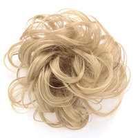OneDor® Synthetic Clip on/in Messy Hair Bun Extension Chignon Hair Piece Wig (25#-Light Golden Blonde)