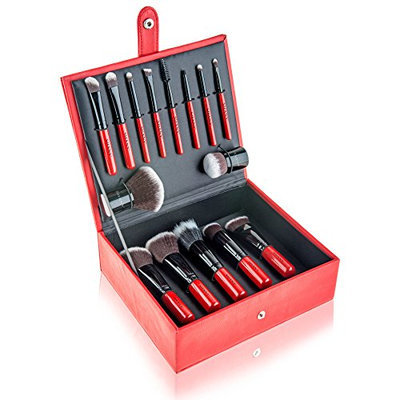 SHANY Vanity Vox 15 Piece Premium Cosmetics Brush Set with Stylish Storage Box and Stand