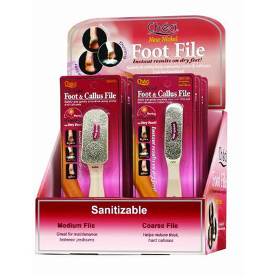 Checi Beige Foot File Display 3/Coarse and 3/Medium Carded