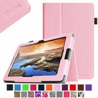 Fintie Folio Leather Case with Auto Sleep / Wake Feature for Lenovo IdeaTab A10-70 10.1-Inch Android Tablet, Pink