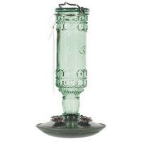 Woodstream 10 Oz Green Antique Bottle Hummingbird Feeder 8108-2
