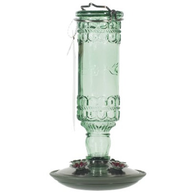 Woodstream 10 Oz Green Antique Bottle Hummingbird Feeder 8108-2