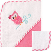 Luvable Friends Hooded Towel with Washcloth, Owl