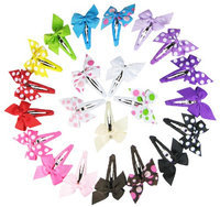 HipGirl Boutique Girls Pinwheel Hair Bow Snap Clips/Barrettes