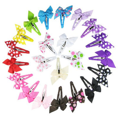HipGirl Boutique Girls Pinwheel Hair Bow Snap Clips/Barrettes