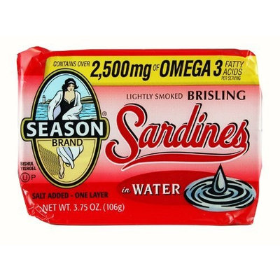 Seasons Brisling Sardines Lightly Smoked in Water -- 3.75 oz
