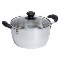 Imusa Aluminum Pot with Glass Lid and Bakelite Handle (4 Quart)
