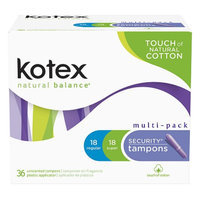 Kotex Natural Balance Security Tampons