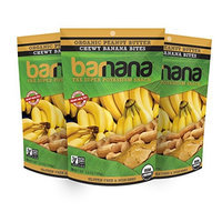 Barnana Organic Chewy Banana Bites, Peanut Butter, 3.5 Ounce, 3 Count