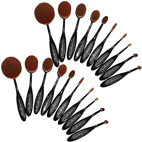 110OVBRSH10 Pro Balance Soft Hair Oval Makeup Brush Sets 20 Pcs