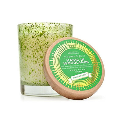Pure Plant Home Magic In Woodlands Speckled Green Glass Candle 6oz