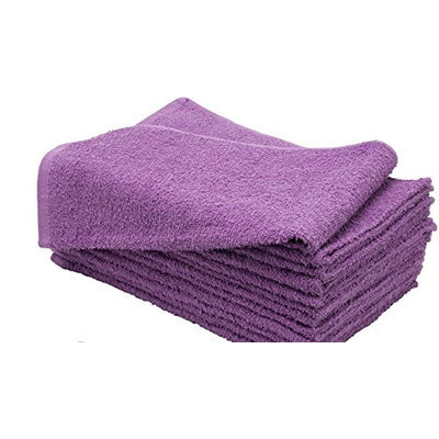 American Terry Mills 100% Cotton Salon Towels Gym Towels Hand Towel 12-Pack Purple- (16