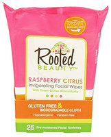 Rooted Beauty Facial Wipes Raspberry Citrus
