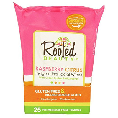 Rooted Beauty Facial Wipes Raspberry Citrus