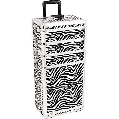 Sunrise interchangeable 4 in 1 pro rolling cosmetic makeup artists case 3 trays dividers 3 drawers