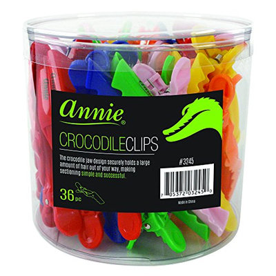 Annie Assorted Color Croco Clips in PVC Jar