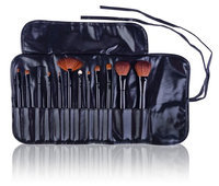 SHANY Professional 12 - Piece Natural Goat and Badger Cosmetic Brush Set with Pouch - Black