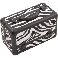 Hiker 3-Tier Extendable Trays Pro Cosmetic Makeup Case with Brush Holder in Zebra
