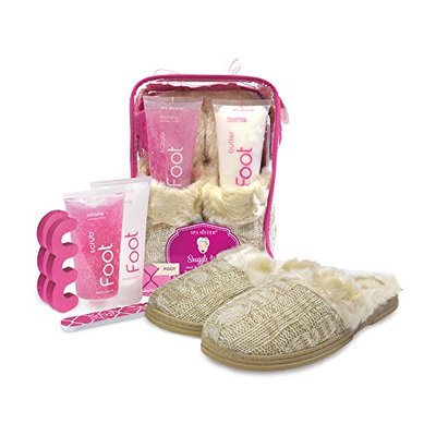 Bath Accessories Cable-Knit Slippers Foot Spa Set