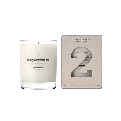 Baxter of California White Wood Candle Number 2