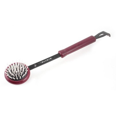 White Brush Design Reliever Massager Stick w Scratcher