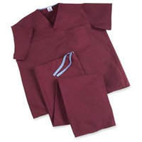Medline 900JWNLCM ComfortEase Scrub Pants Washable Poly/Cotton Large Wine