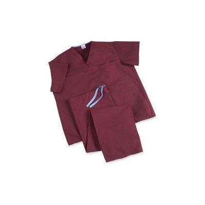 Medline 900JWNLCM ComfortEase Scrub Pants Washable Poly/Cotton Large Wine