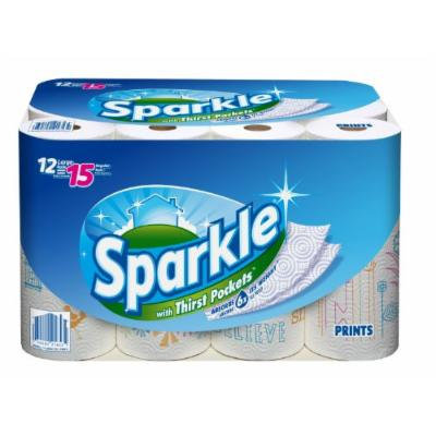 Sparkle Paper Towels, Print, 12 Large Rolls