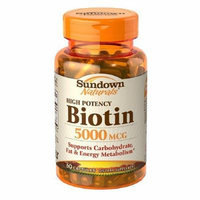 Sundown Naturals Biotin, 5000mcg 60 capsules