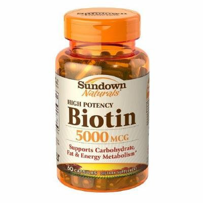 Sundown Naturals Biotin, 5000mcg 60 capsules