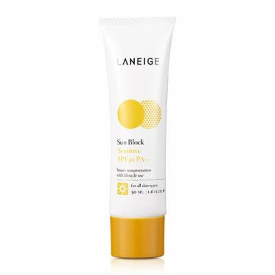 FREE INTERNATIONAL STANDARD 8-14 days SHIPPING + Laneige Sun Block Sensitive 2013 NEW!!! (for Sensitive Skin / 50ml)