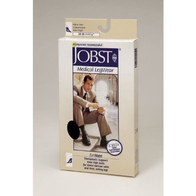 Jobst Men's 30-40 mmHg Closed Toe Knee High Support Sock Size: Small, Color: Brown