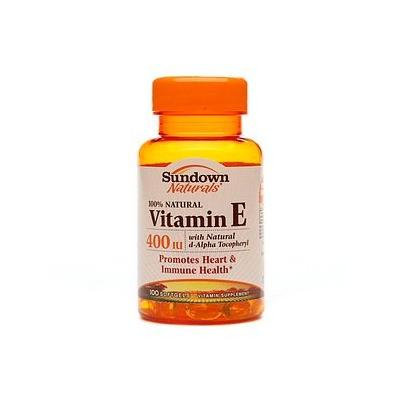 Sundown Naturals Vitamin E with Natural d-Alpha Tocopheryl, 400 IU 100 softgels