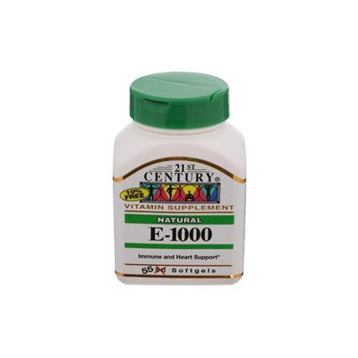 21st Century Healthcare Vitamin E 1000 IU D-Alpha Natural 55 Softgels, 21st Century Health Care