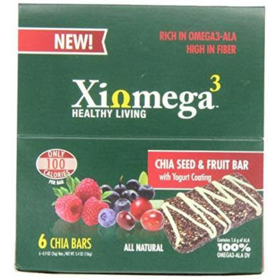 Xiomega3 Chia Nutritional Bar, Chia Seed & Fruit, (Pack of 6)