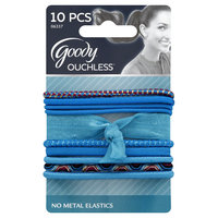 Goody Products Inc. Ouchless Designer Series Tiebacks, Blue, 10 CT
