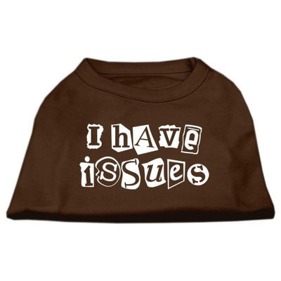 Ahi I Have Issues Screen Printed Dog Shirt Brown Lg (14)