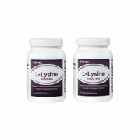 GNC L-lysine 1000 90 Tablets Singles & Multi Packs (Two Bottles each of 90 Caplets)