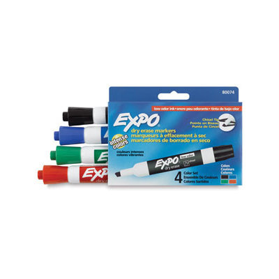 Sanford Ink Corporation Dry-Erase Markers, Chisel Point, Nontoxic,4/Pack, Assorted