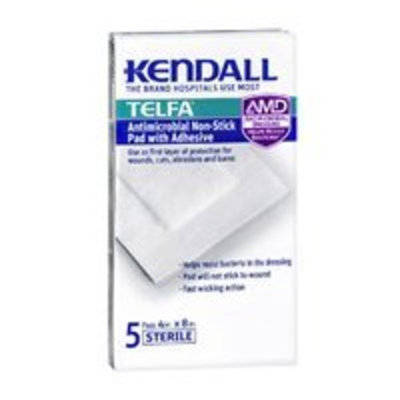 Kendall Telfa Antimicrobial Non-stick Pad with Adhesive, 4