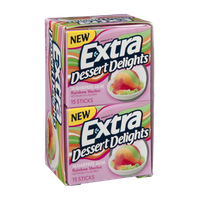 Extra Dessert Delights Sugarfree Gum Rainbow Sherbet - 10 PK