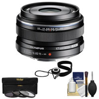 Olympus M.Zuiko 17mm f/1.8 Digital Lens (Black) with 3 UV/ND8/PL Filters + Accessory Kit for OM-D EM-5, Pen E-P5, E-PL2, E-PL3, E-PL5, E-PM1, E-PM2 Micro 4/3 Cameras