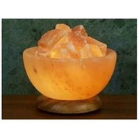 Himalayan Salt Bowl Lamp with Stones
