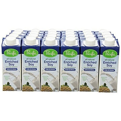 Pacific Natural Foods Enriched Soymilk Non-Dairy Beverage, Plain, 8-Ounce Aseptic Packages (Pack of 24)