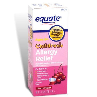 Equate - Children's Allergy Relief, Oral Solution, Cherry Flavor, 4 oz (Compare to Benadryl)