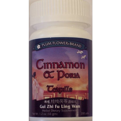 Cinnamon & Poria Teapills (Gui Zhi Fu Ling Tang), 200 ct, Plum Flower