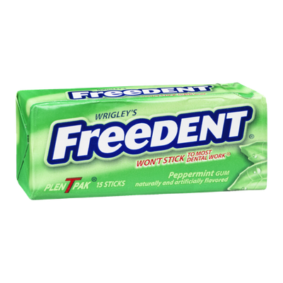 Wrigley's Freedent Gum Peppermint - 15 CT
