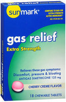 Sunmark Gas Relief Chewable Tablets Extra Strength, Cherry Creme Flavor 18 Tabs by Sunmark
