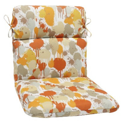 Pillow Perfect Outdoor Round Edge Chair Cushion - Orange/Tan Neddick