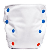 Babykicks 3G Pocket Diaper, White/Multicolored Snaps